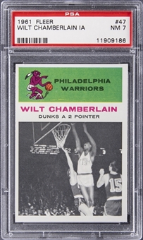 1961-62 Fleer #47 Wilt Chamberlain IA Rookie Card – PSA NM 7
